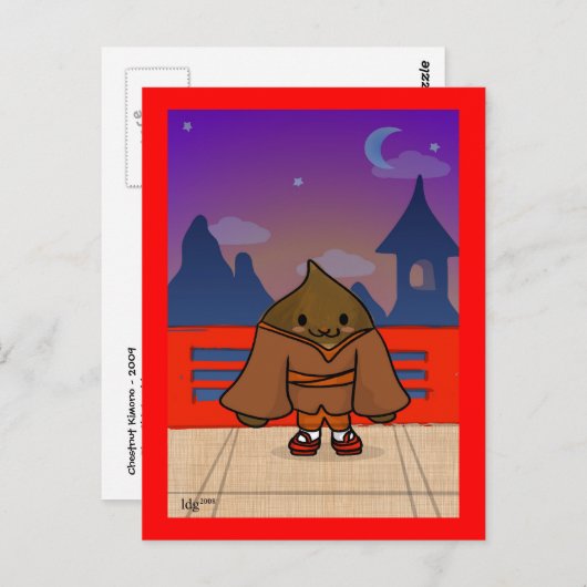 着物はがき栗 ポストカード (正面/裏面)