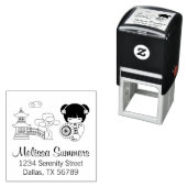 着物を着たアジアの傘の少女|過去記事 セルフインキングスタンプ (インサイチュ)