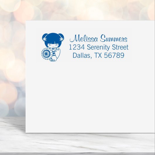 着物を着たアジアの傘の少女|過去記事 セルフインキングスタンプ