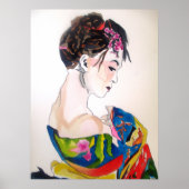 着物を着た女性 ポスター (正面)