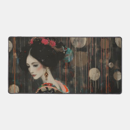 着物を着た気難しい女性 デスクマット