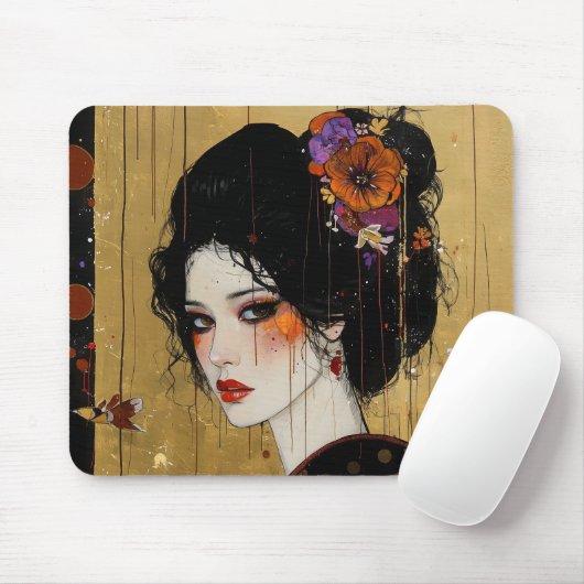 着物を着た美女 マウスパッド (マウス)