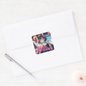 着物を着て扇子を持っている猫耳少女 スクエアシール (封筒)