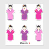 着物を着伝統的た芸者 シール (シート)