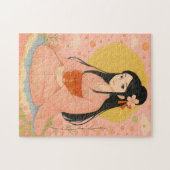 着物エレガントを着た日本の女の子 ジグソーパズル (横)