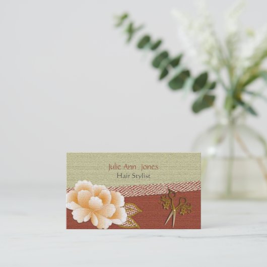 着物エレガント日本の美容師 名刺 (スタンド正面)