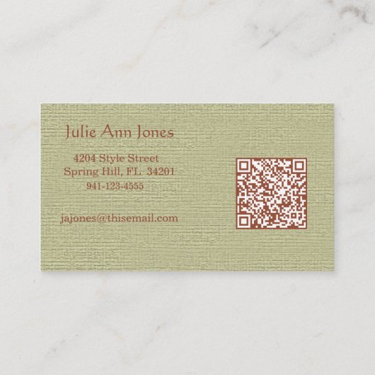 着物エレガント日本の美容師 名刺 (裏面)