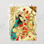 着物カラフルと渦巻きカエデ離れラ ポストカード (正面/裏面)