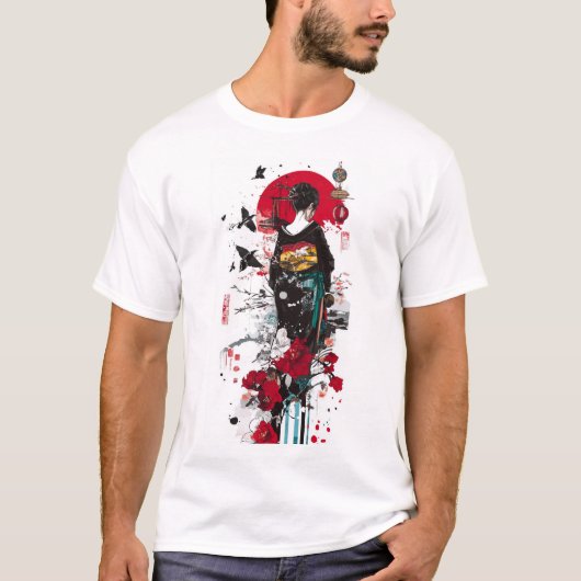 着物ガール Tシャツ (正面)