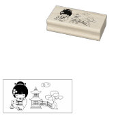 着物スクラップブックが可愛い芸者娘 ラバースタンプ (押印)