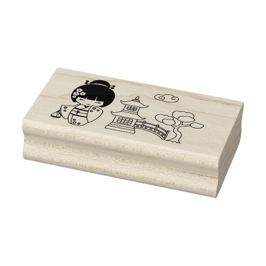 着物スクラップブックが可愛い芸者娘 ラバースタンプ (スタンプ)