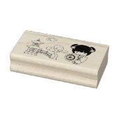 着物スクラップブックに登場するアジアの傘の芸者の少女 ラバースタンプ (スタンプ)