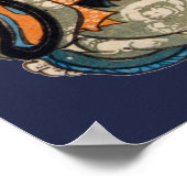 着物ネコ、歌川吉藤、浮世絵 ポスター (角)