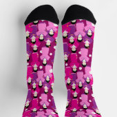 着物ピンク柄の東洋芸者 ソックス (上部)