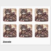 着物プリンセス猫 スクエアシール (シート)