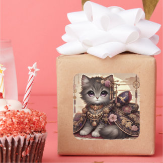 着物プリンセス猫 スクエアシール