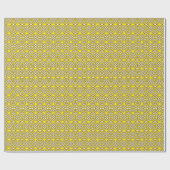 着物プリント、マスタードイエロー、ホワイト ラッピングペーパー (フラット)