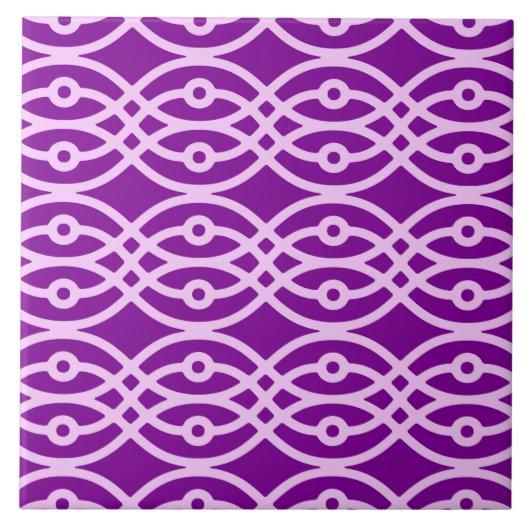 着物プリント、紫、ラベンダー タイル (正面)