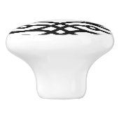 着物プリント、黒と白 セラミックノブ (側面)