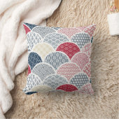 着物ラインアート伝統的：幾何学模様 クッション (ブランケット)