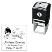 着物女日本のの子の住所 セルフインキングスタンプ (インサイチュ)