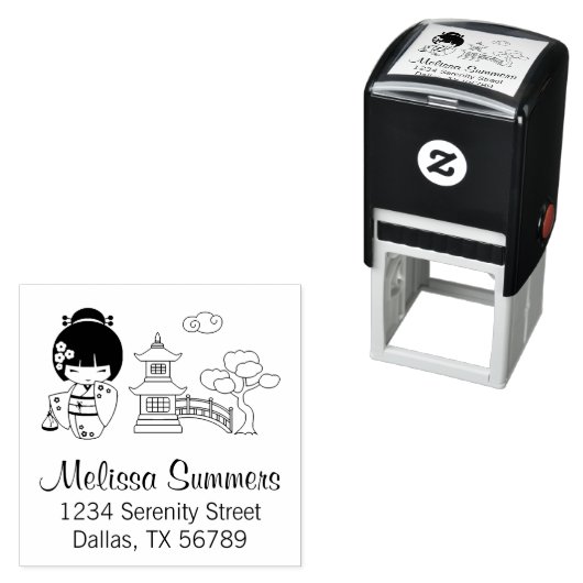 着物女日本のの子の住所 セルフインキングスタンプ (インサイチュ)