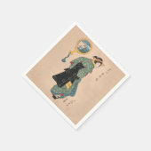 着物女日本の女の遊女アート スタンダードカクテルナプキン (角)