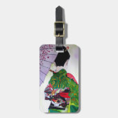 着物日本のと傘の芸者芸 ラゲッジタグ (正面縦)