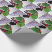 着物日本のと傘の芸者芸 ラッピングペーパー (角)