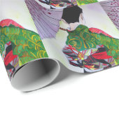 着物日本のと傘の芸者芸 ラッピングペーパー (ロールコーナー)