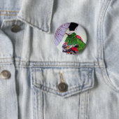 着物日本のと傘の芸者芸 缶バッジ (インサイチュ)