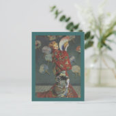 着物日本のと扇子のカミーユ ポストカード (スタンド正面)