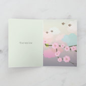 着物日本のと桜の女性ありがとう サンキューカード (内部)