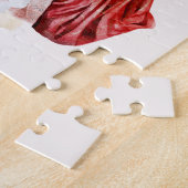 着物日本のと桜の芸者の水色 ジグソーパズル (側面)