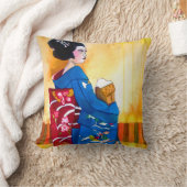 着物日本のと飾帯の芸者 クッション (ブランケット)