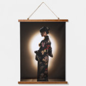 着物日本ののシルエット 吊り下げ型タペストリー (正面3)