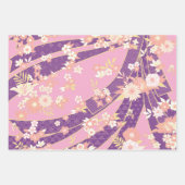 着物日本ののミックス模様 ラッピングペーパーシート (正面3)