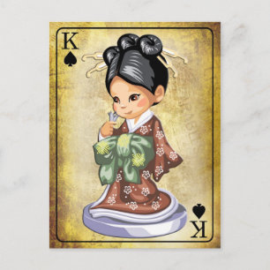 着物日本のの女の子 ポストカード