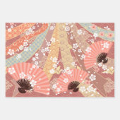 着物日本のの花柄 ラッピングペーパーシート (正面)
