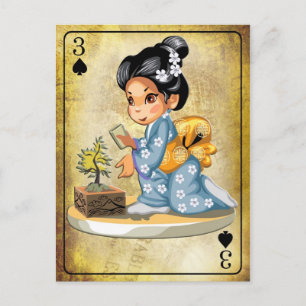 着物日本のを着た女の子 ポストカード