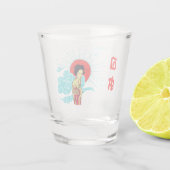 着物日本のガクールラスの美女 ショットグラス (裏面)