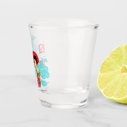 着物日本のガクールラスの美女 ショットグラス (右)