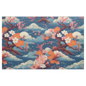 着物日本のスタイル桜盆栽文様 ファブリック (ファットクウォーター)