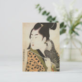 着物日本のヴィンテージアートの鷹匠 ポストカード (スタンド正面)