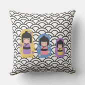 着物日本の人形四角クッション クッション (裏面)