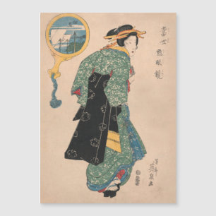着物日本の女：浮世絵木版プリント