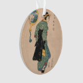 着物日本の女:浮世絵木版プリント オーナメント (正面)