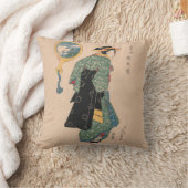 着物日本の女:浮世絵木版プリント クッション (ブランケット)