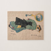 着物日本の女:浮世絵木版プリント ジグソーパズル (横)