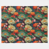 着物日本の柄の毛布 フリースブランケット (正面(横))